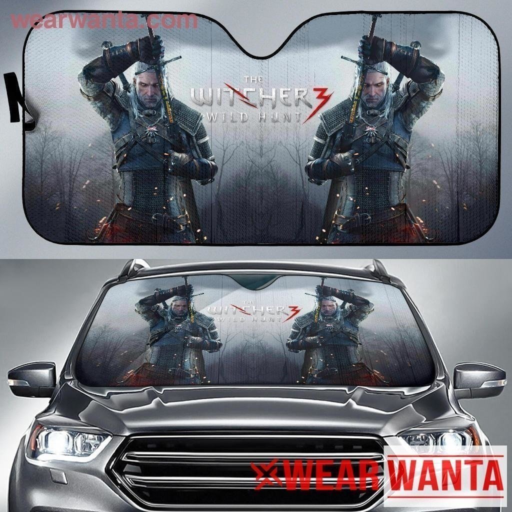 Geralt of Rivia The Witcher Wild Hunt Car Sun Shade-Gear Wanta