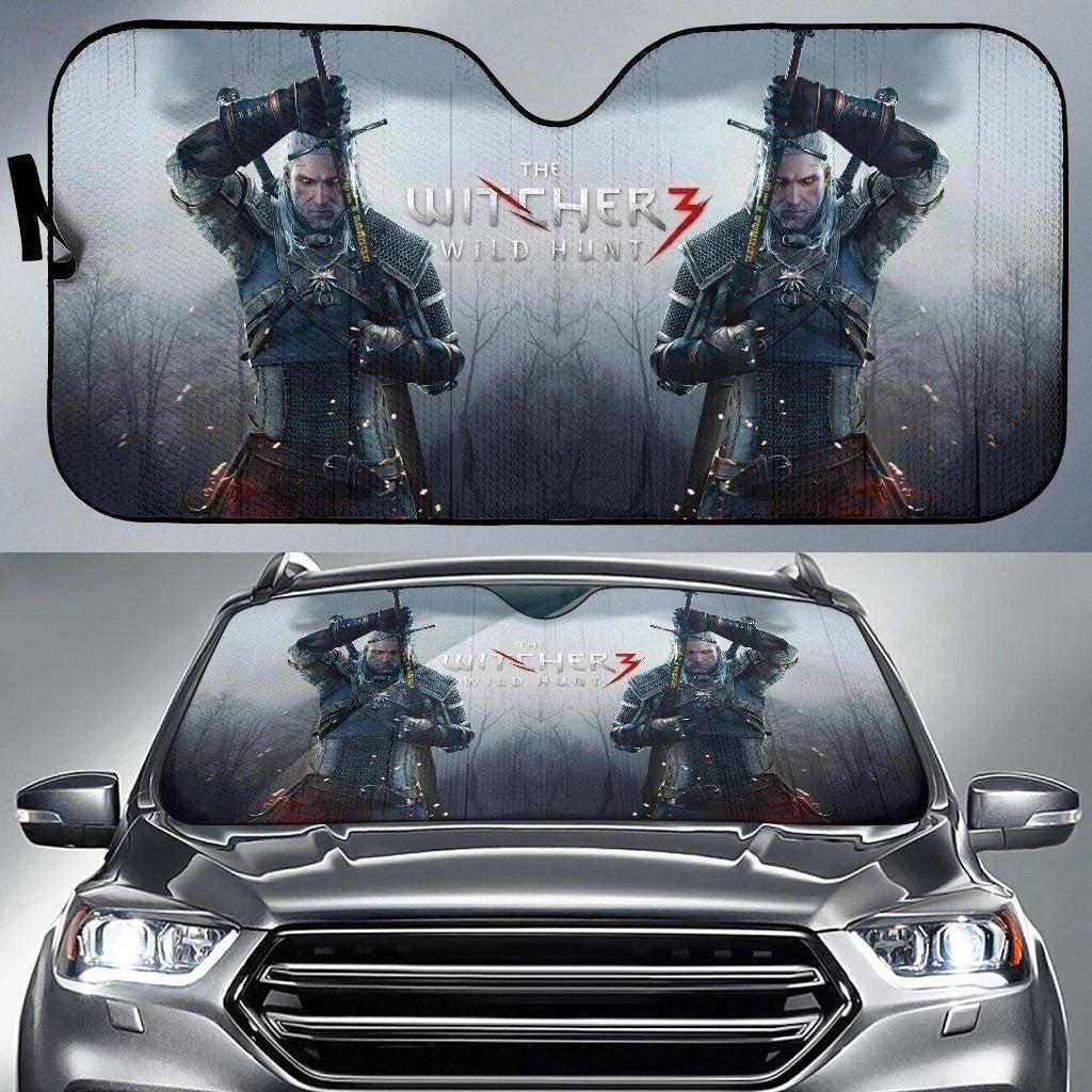 Geralt of Rivia The Witcher Wild Hunt Car Sun Shade-Gear Wanta