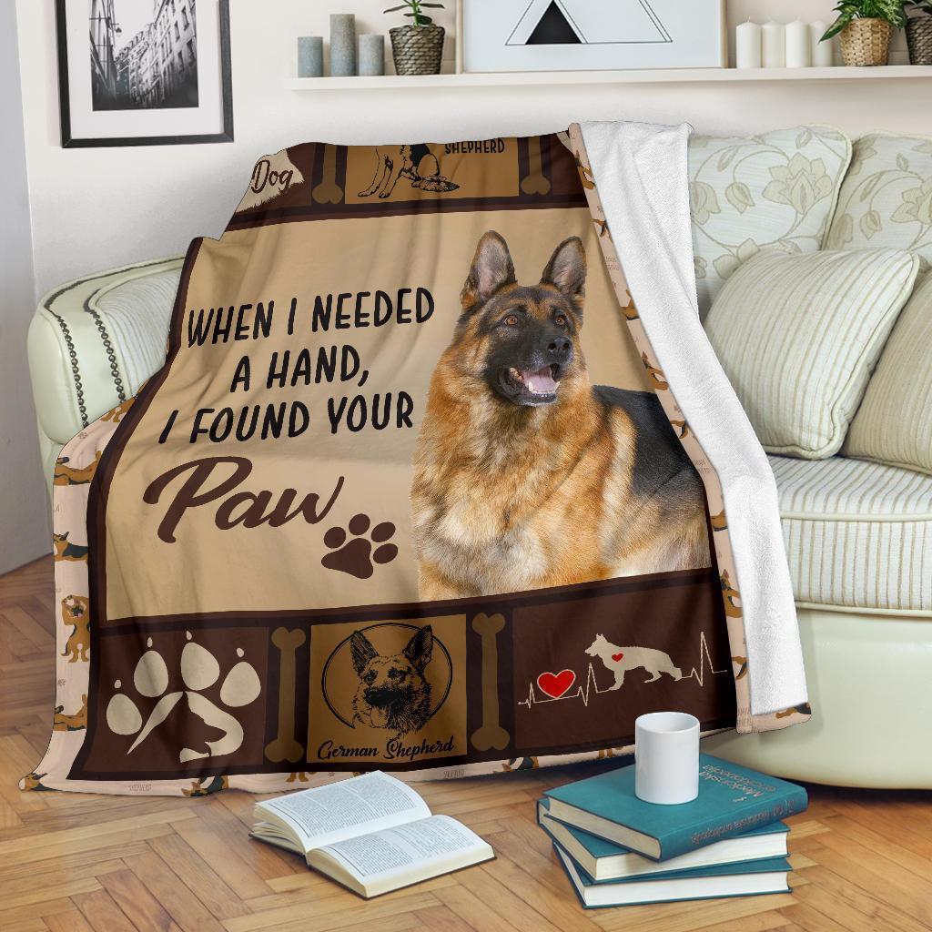 German Shepherd Dog Fleece Blanket I Found Your Paw-Gear Wanta