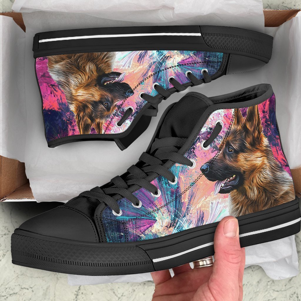 German Shepherd Dog Sneakers Colorful High Top Shoes-Gear Wanta