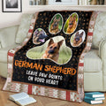 German Shepherd Leave Paw Prints On Your Heart Fleece Blanket-Gear Wanta