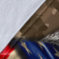 German Shorthaired Pointer Fleece Blanket Mixed American Flag-Gear Wanta