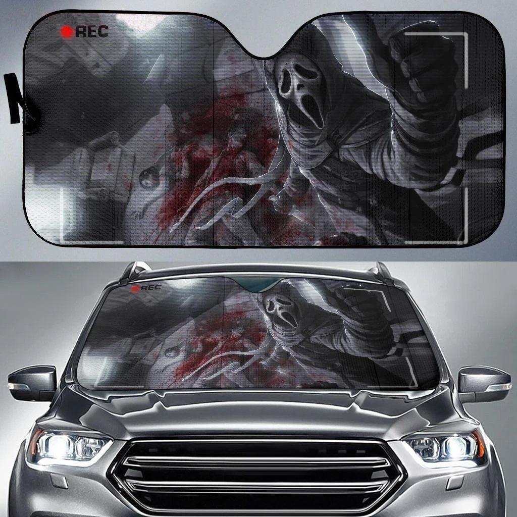 GhostFace Scream Record Car Sun Shade-Gear Wanta