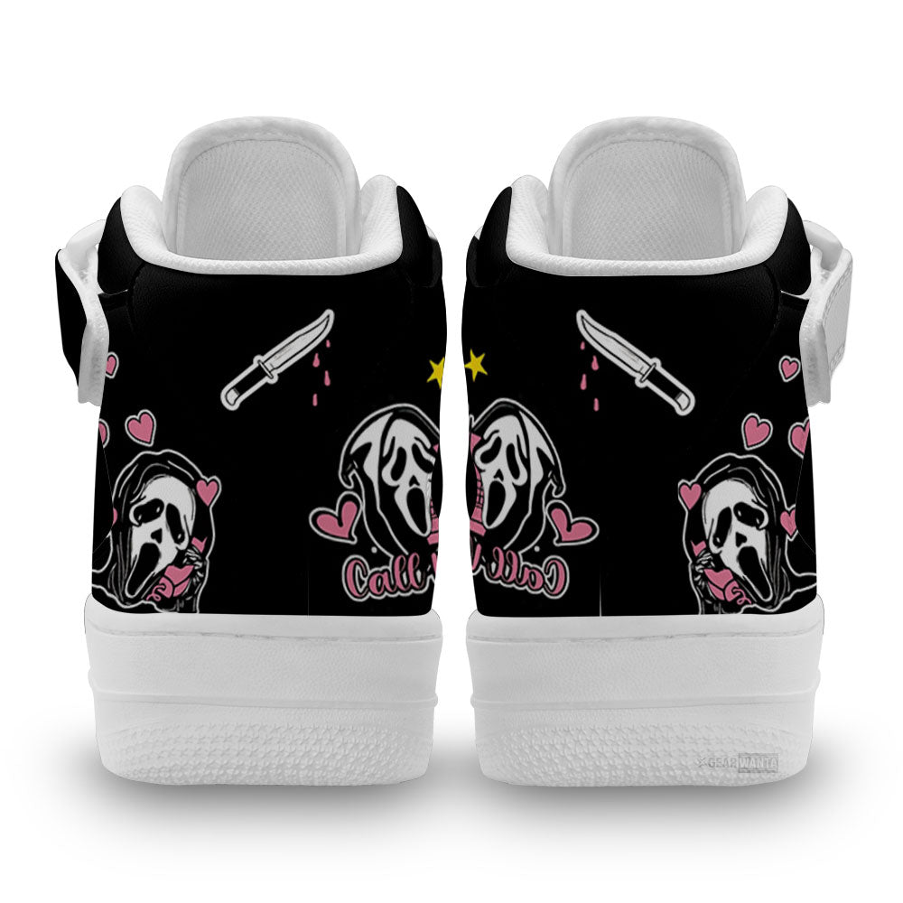 Ghostface Shoes Custom Air Mid Sneakers Horror Fans Perfect Gift For Fan-Gear Wanta