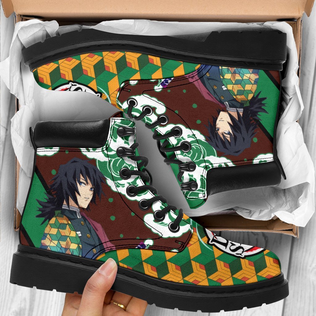 gear anime shoes Giyuu Boots Shoes Demon Slayer Anime Custom TT12