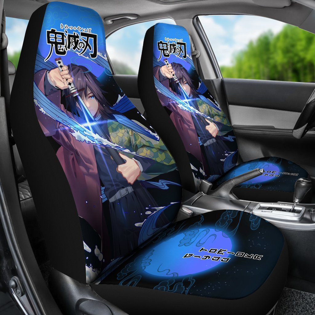 Giyuu Demon Slayer Under The Moon Car Seat Covers Custom Anime Car Accessories-Gear Wanta