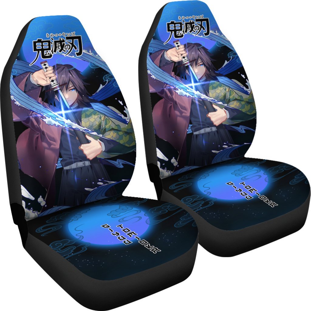 Giyuu Demon Slayer Under The Moon Car Seat Covers Custom Anime Car Accessories-Gear Wanta