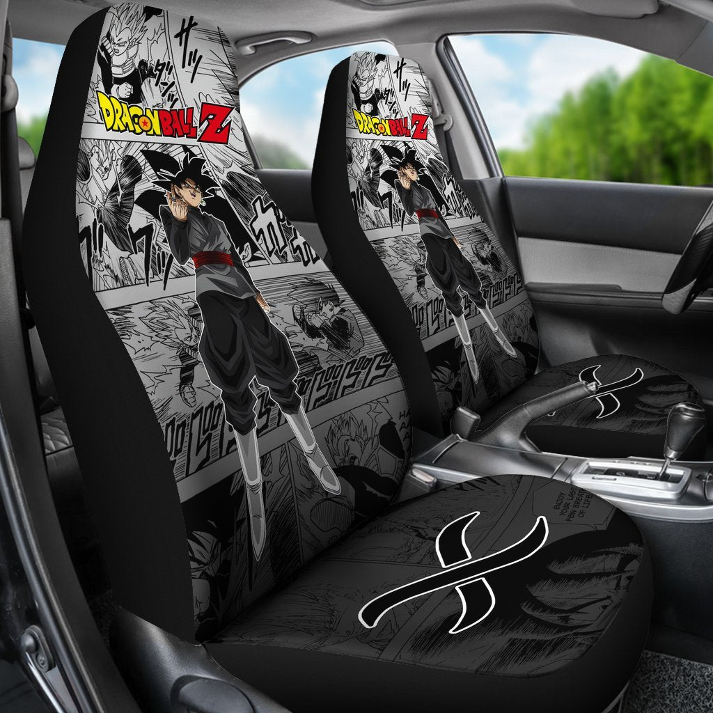 Goku Black Rose Dragon Ball Z Car Seat Covers Manga Mixed Anime Quotes-Gear Wanta