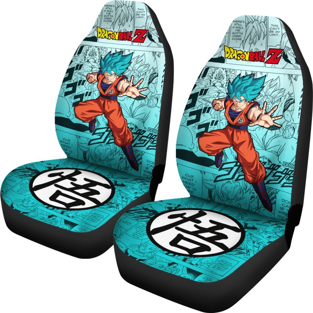 Goku Blue Dragon Ball Z Car Seat Covers Manga Mixed Anime-Gear Wanta