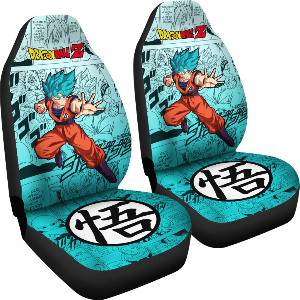 Goku Blue Dragon Ball Z Car Seat Covers Manga Mixed Anime-Gear Wanta