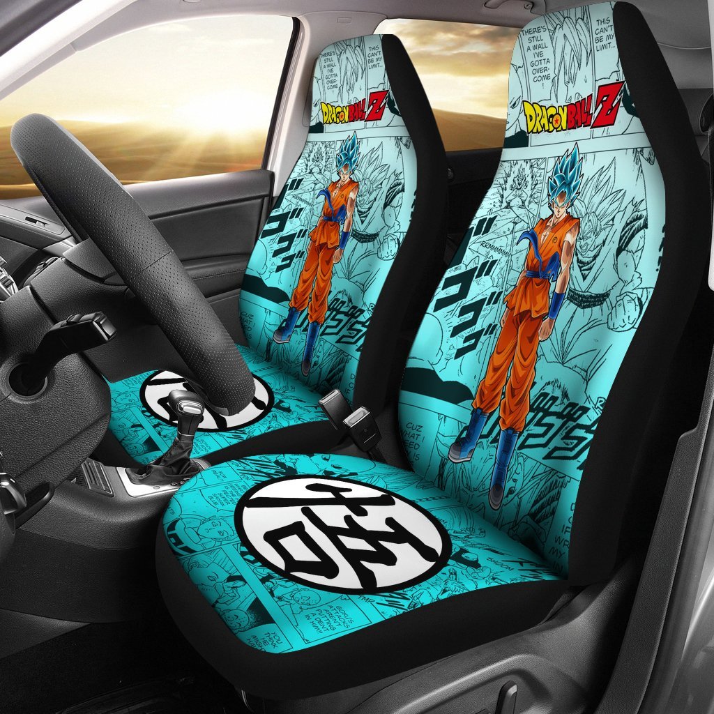 Goku Blue Dragon Ball Z Car Seat Covers Manga Mixed Anime Strong-Gear Wanta