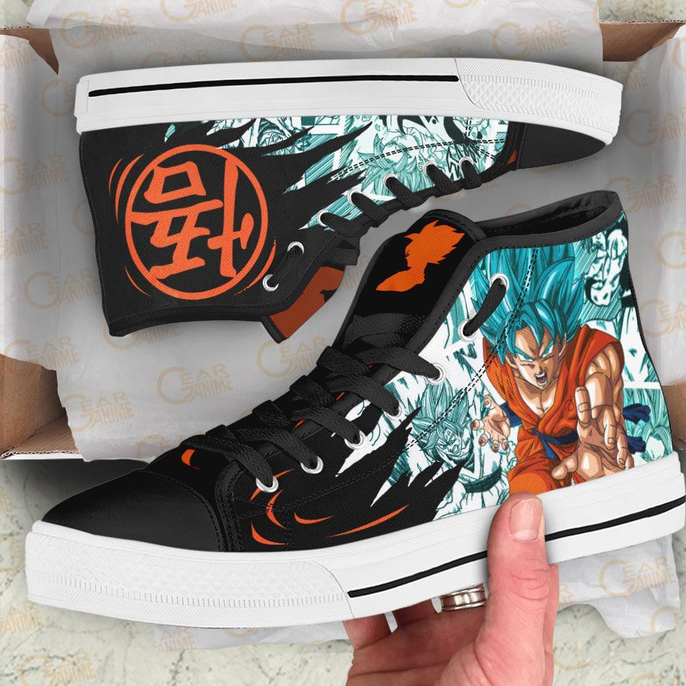 Goku Blue High Top Shoes Custom Manga Anime Dragon Ball Sneakers-Gear Wanta