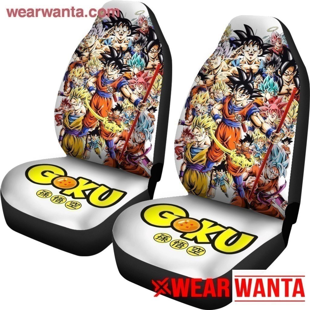 Goku Car Seat Covers Custom Dragon Ball Anime Car Accessories Accessories-Gear Wanta