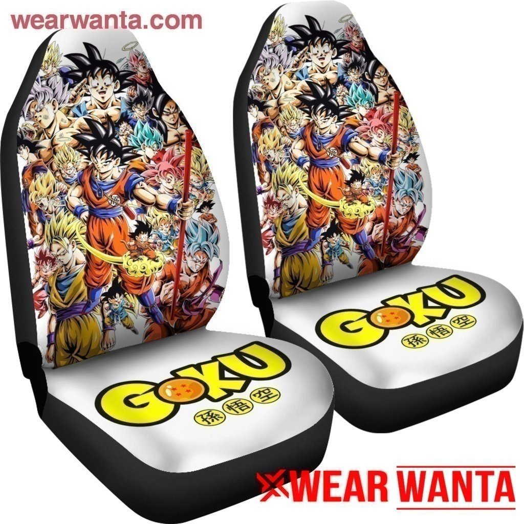 Goku Car Seat Covers Custom Dragon Ball Anime Car Accessories Accessories-Gear Wanta