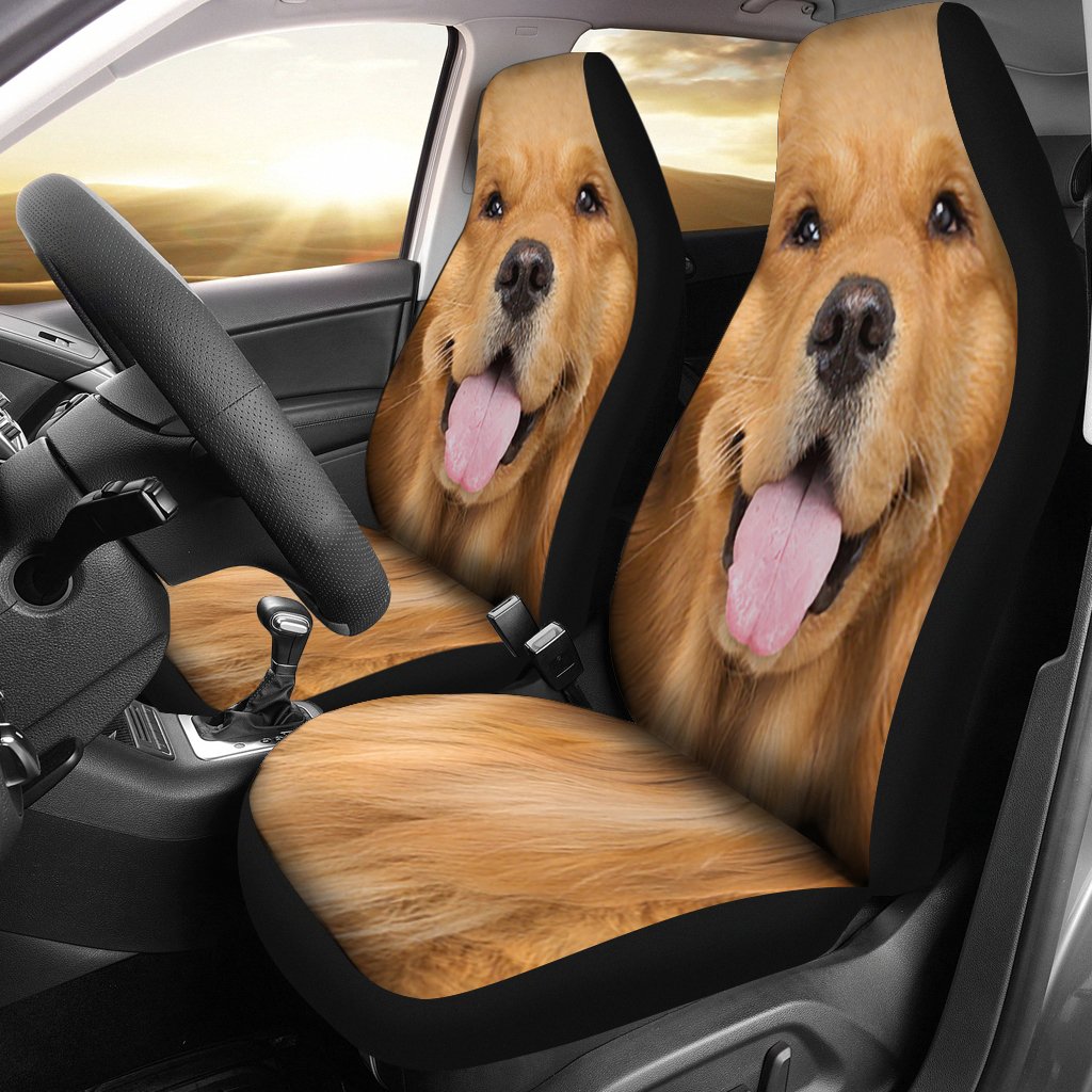 Golden Retriever Car Seat Covers Funny Dog Face-Gear Wanta