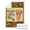 Golden Retriever Dog Fleece Blanket I Found Your Paw-Gear Wanta