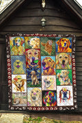 Golden Retriever Dog Quilt Blanket Funny-Gear Wanta