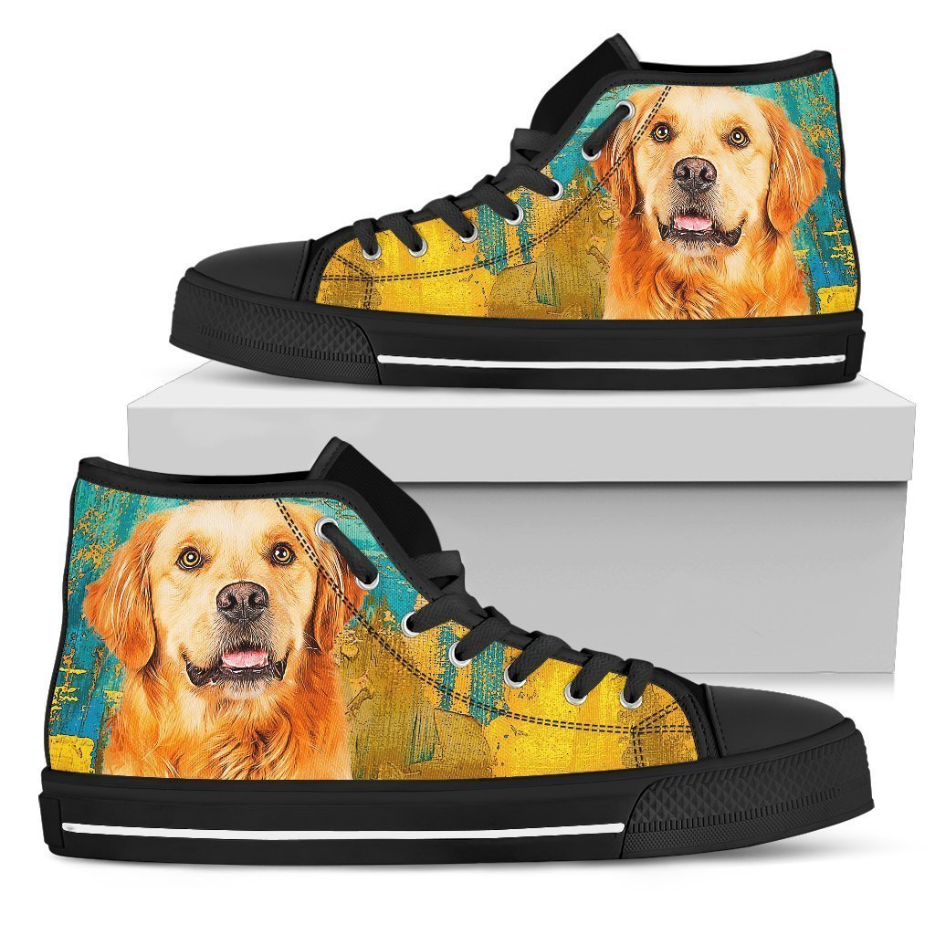 Golden Retriever Dog Sneakers Colorful High Top Shoes-Gear Wanta