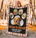 Golden Retriever Leave Paw Prints On Your Heart Fleece Blanket-Gear Wanta