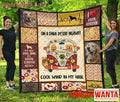 Golden Retriever On A Dark Desert Highway Hippie Van Quilt Blanket-Gear Wanta