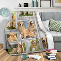 Golden Retrievers Fleece Blanket Dog Photo Frame Style-Gear Wanta