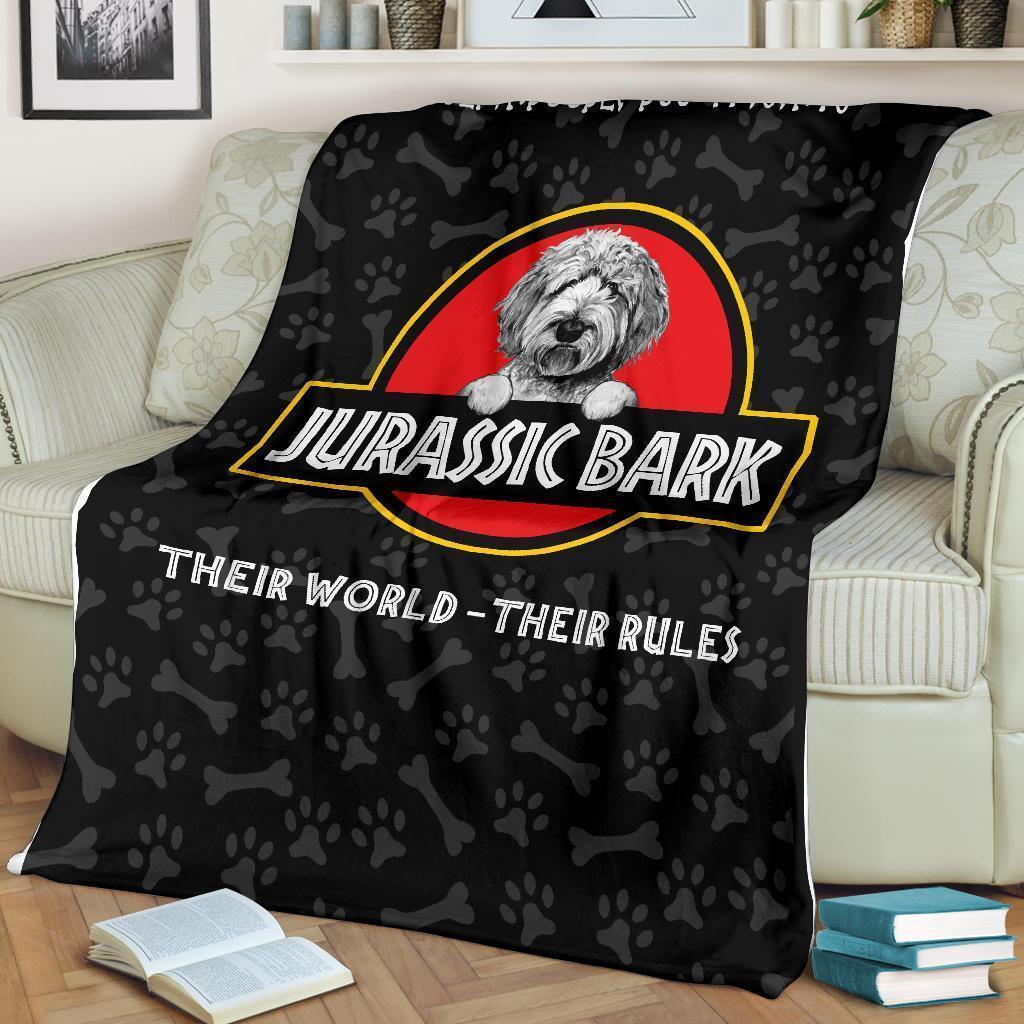 Goldendoodle Jurassic Bark Fleece Blanket Funny Mixed Breed Dog-Gear Wanta
