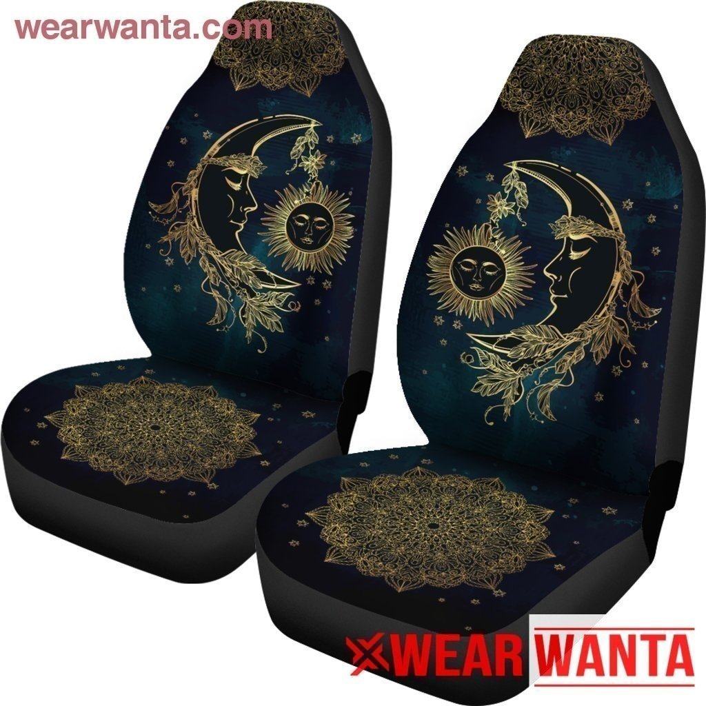 Gothic Sun and Moon Car Seat Covers Custom Mandala Car Accessories-Gear Wanta
