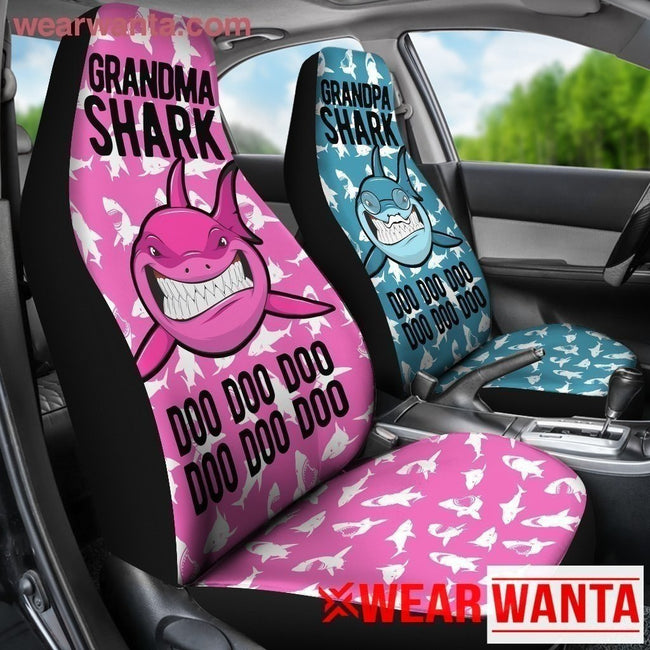 Grandpa Grandma Shark Doo Doo Doo Car Seat Covers MN05-Gear Wanta