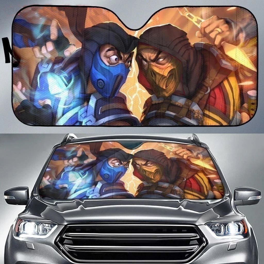 Graphic Sub-Zero Vs Scorpion Mortal Kombat X Car Sun Shade-Gear Wanta