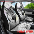 Gray Wolf Car Seat Covers Custom Car Decoration Accessories-Gear Wanta