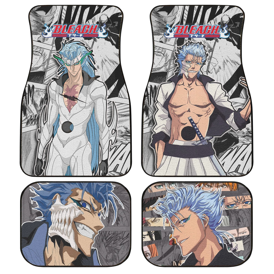 Grimmjow Jaegerjaquezr Car Floor Mats Custom Bankai Style Bleach Manga Mix Anime Car Accessories-Gear Wanta