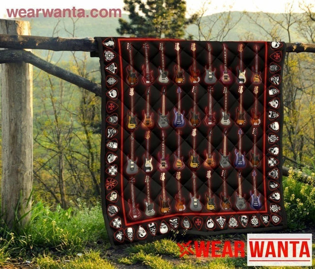Guitar Music Lover Quilt Blanket Gift Idea-Gear Wanta