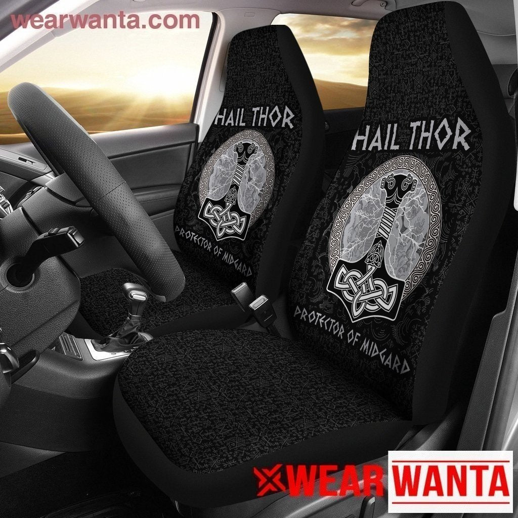 Hail Thor Protector of Midgard Viking Car Seat Covers Gift Idea-Gear Wanta