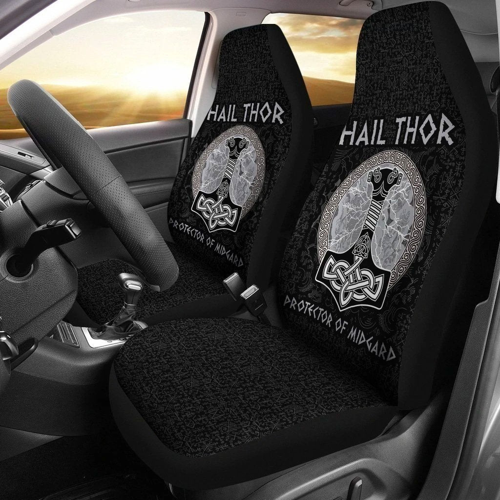 Hail Thor Protector of Midgard Viking Car Seat Covers Gift Idea-Gear Wanta