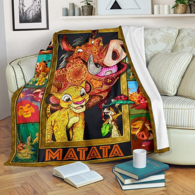 Hakuna Matata Lion King Fleece Blanket Fan Gift Idea-Gear Wanta