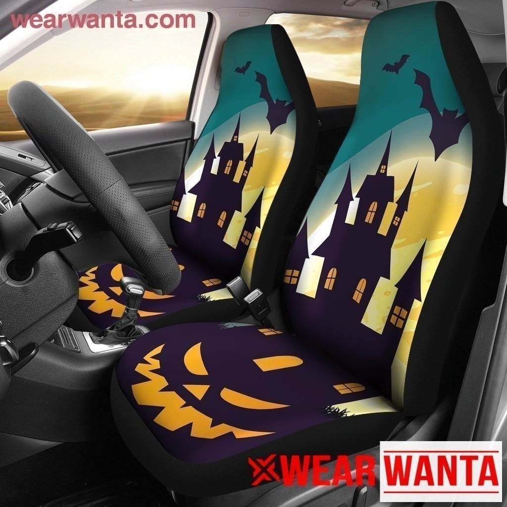 Halloween Castle Car Seat Covers Custom Car Decoration-Gear Wanta