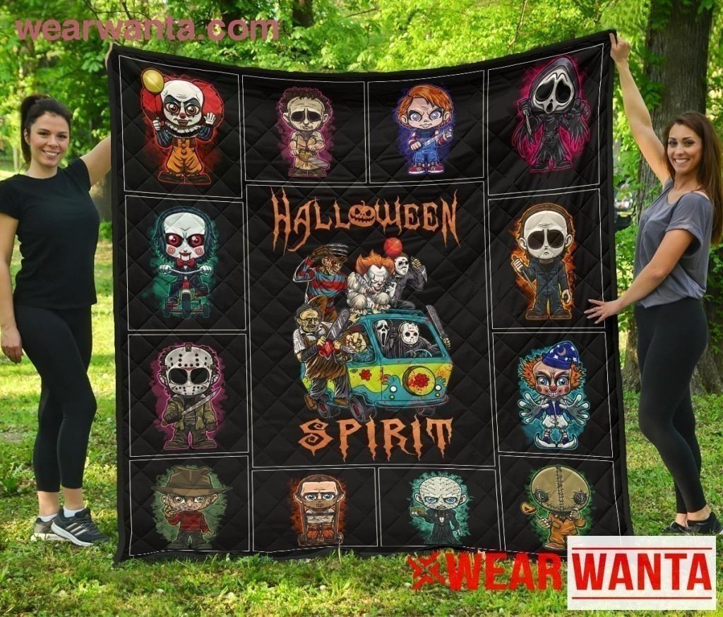 Halloween Spirit Quilt Blanket Custom Horror Characters Home Decoration-Gear Wanta