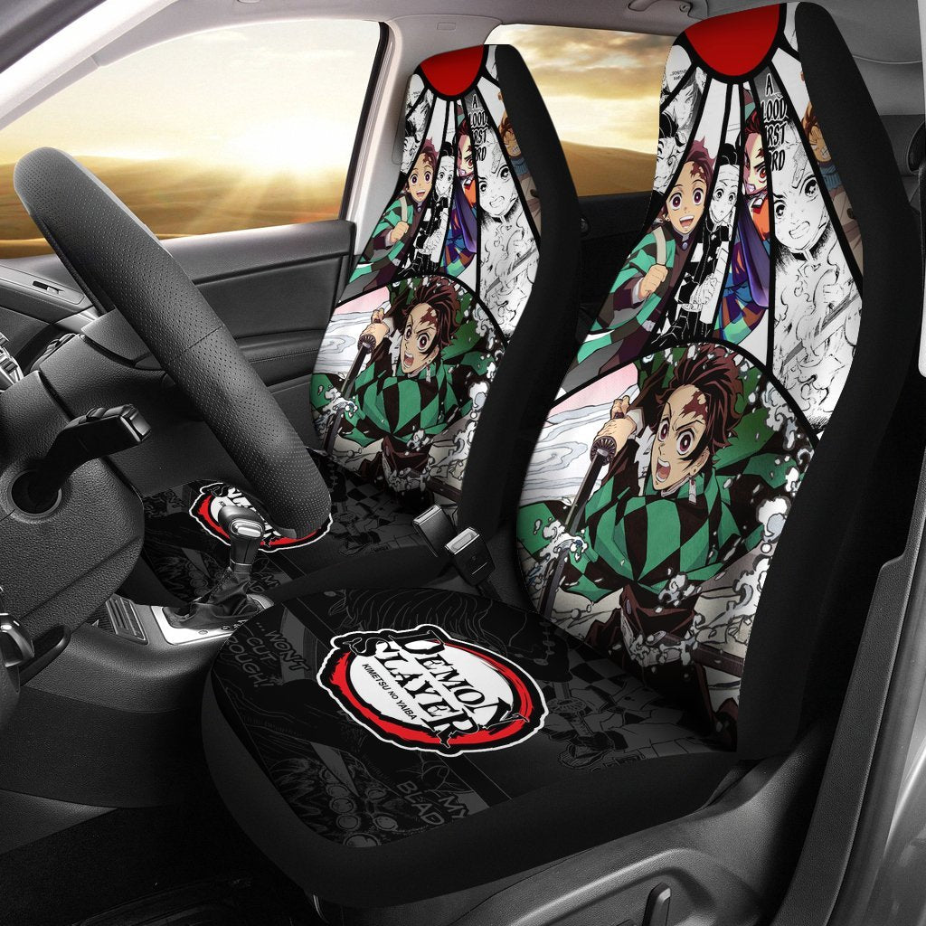 Hanafuda Tanjiro Demon Slayer Car Seat Covers Manga Mixed Anime-Gear Wanta