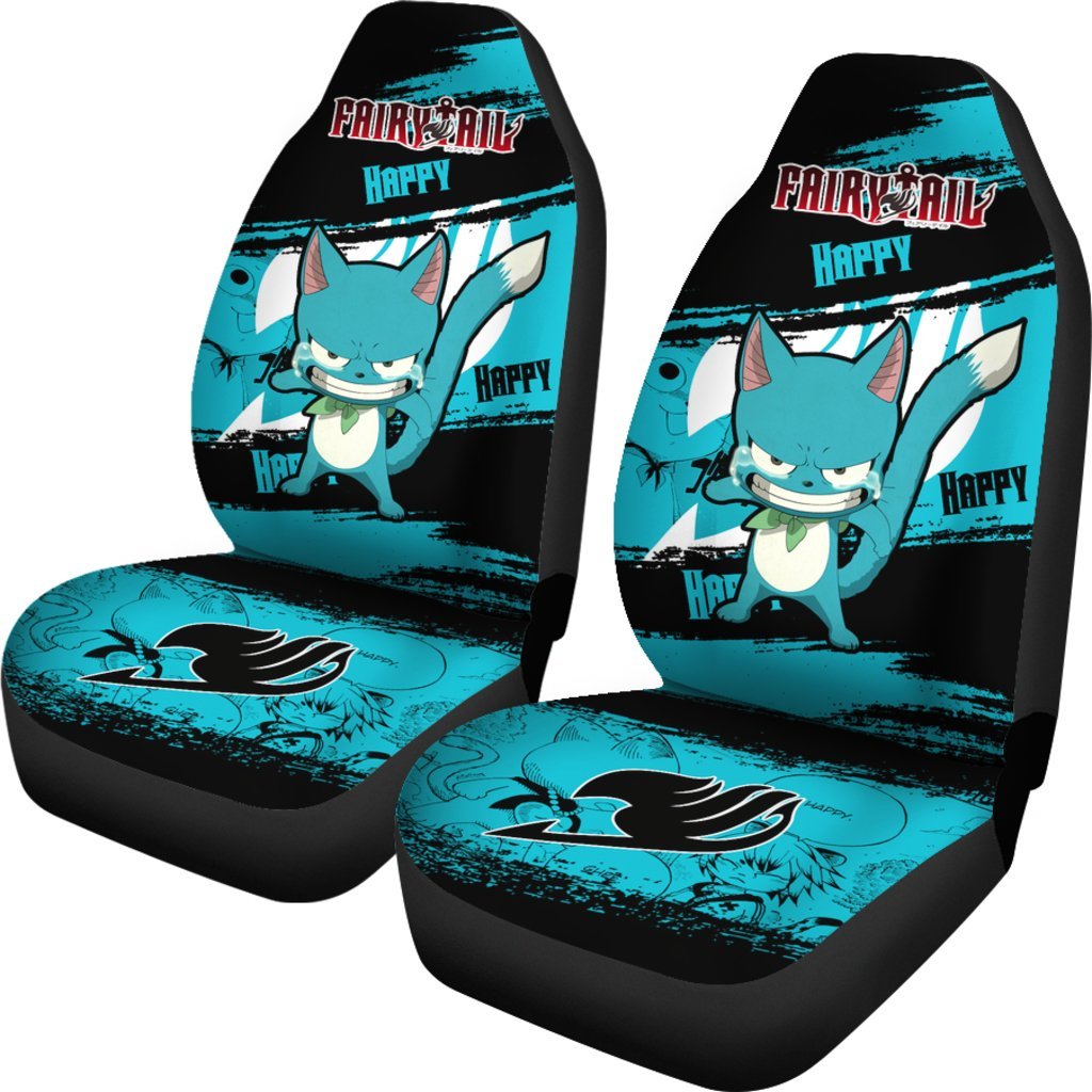 Happy Fairy Tail Car Seat Covers Custom Anime Car Accessories-Gear Wanta