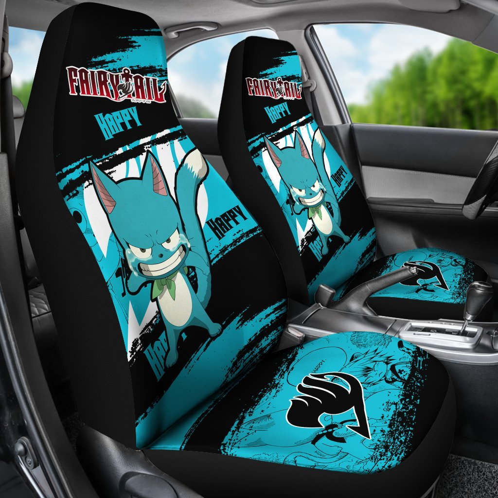 Happy Fairy Tail Car Seat Covers Custom Anime Car Accessories-Gear Wanta