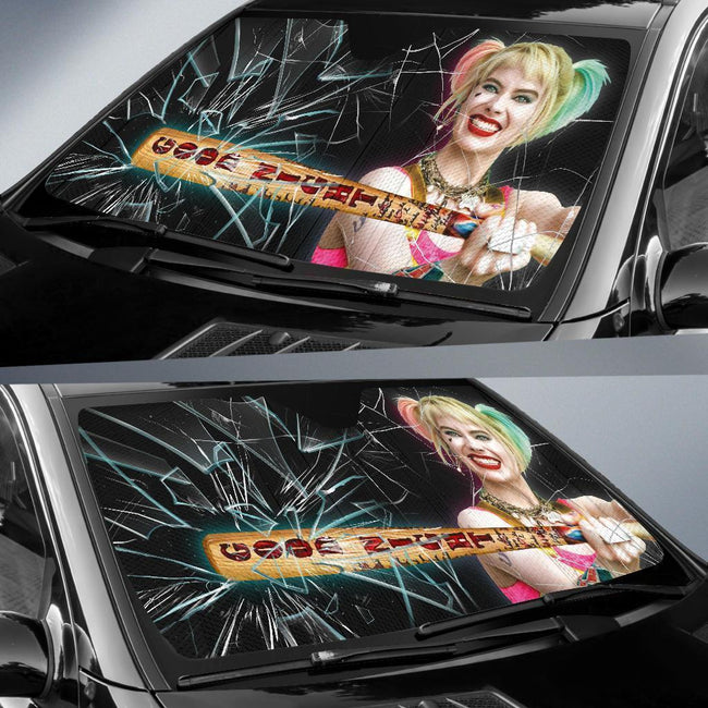 Harley Quinn Car Car Sun Shade Broken Windshield Funny Gift-Gear Wanta