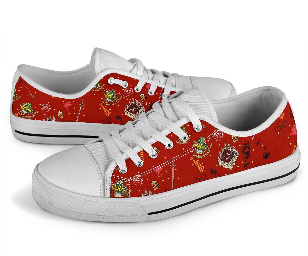Harry Potter Shoes Low Top Red Custom Symbol Sneakers-Gear Wanta