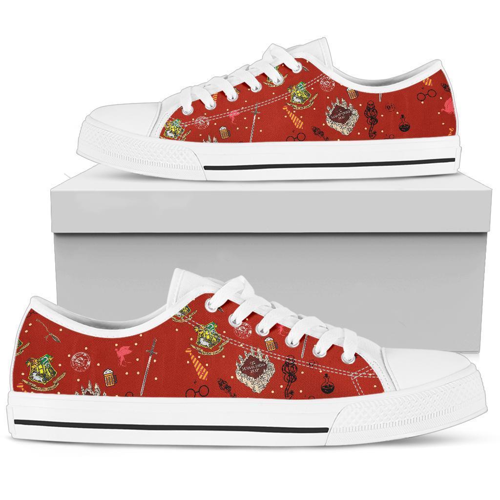 Harry Potter Shoes Low Top Red Custom Symbol Sneakers-Gear Wanta
