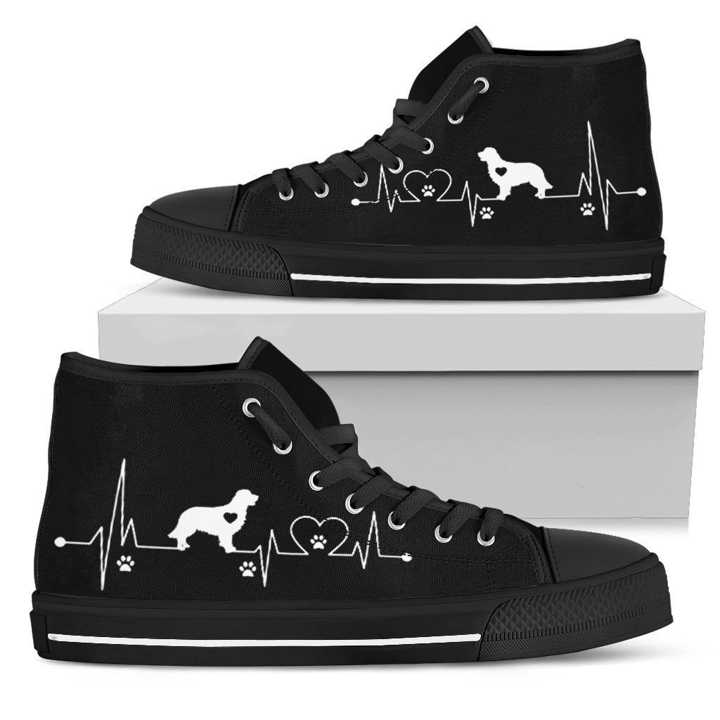 Heartbeat Golden Retriever Dog High Top Shoes-Gear Wanta