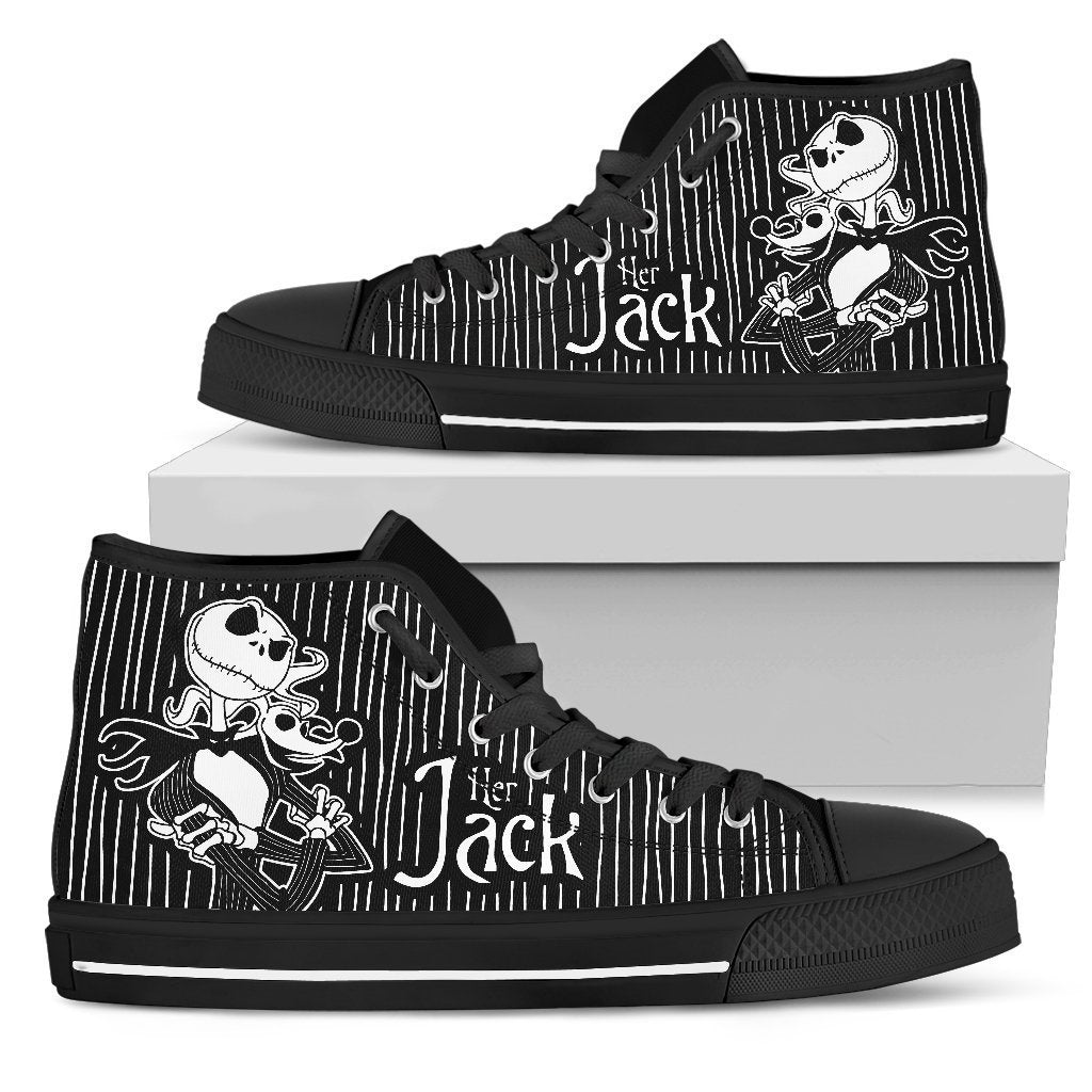 Her Jack Shoes His Sally Sneakers High Top Gift For Couple-Gear Wanta