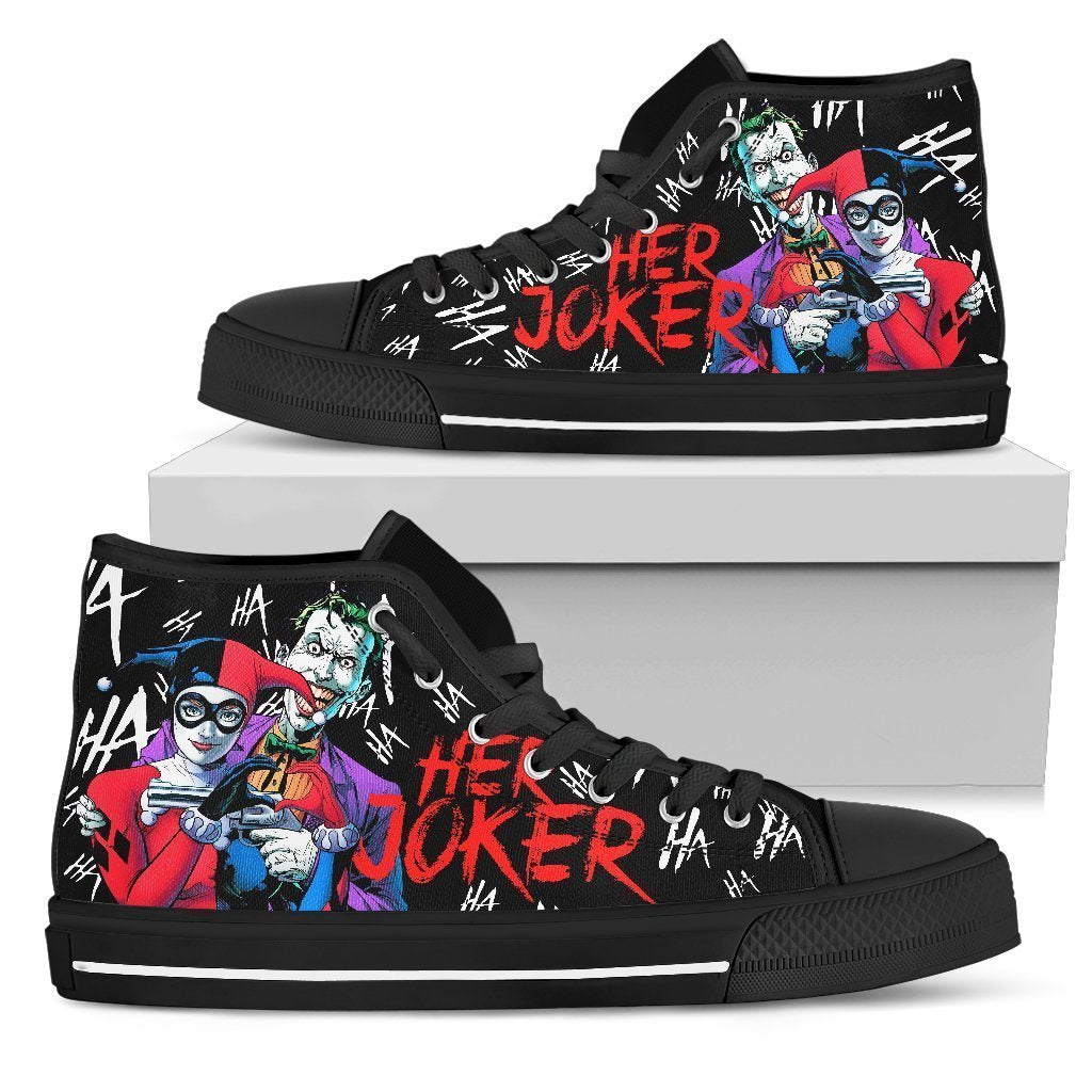 Her Joker His Harley Sneakers Couple High Top Shoes Gift-Gear Wanta