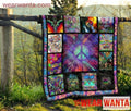 Hippie Peace Symbol Quilt Blanket-Gear Wanta