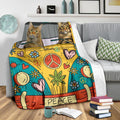 Hippie Van Cat Fleece Blanket For Cat Lover-Gear Wanta