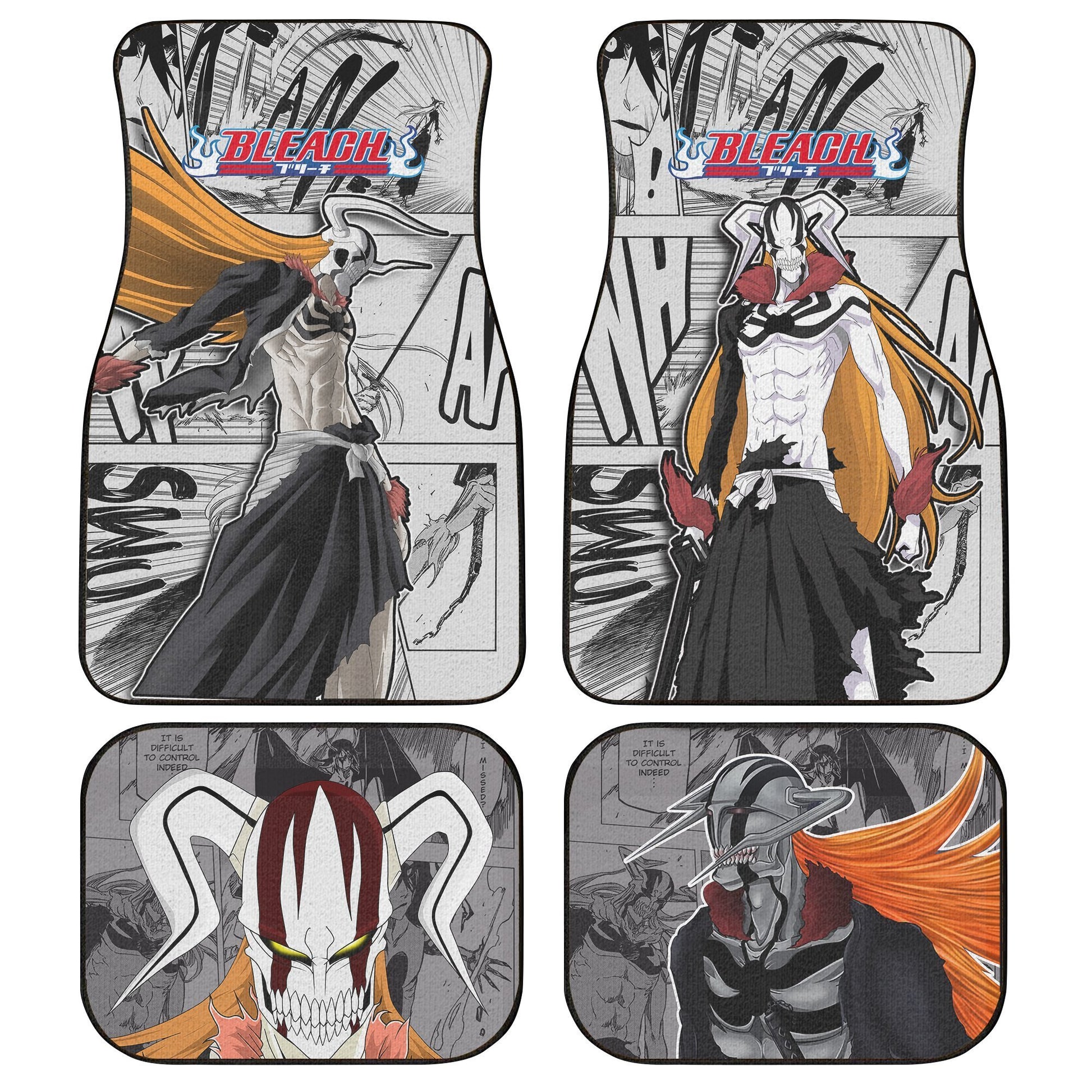 Hollow Ichigo Car Floor Mats Custom Bleach Manga Mix Anime Car Accessories-Gear Wanta