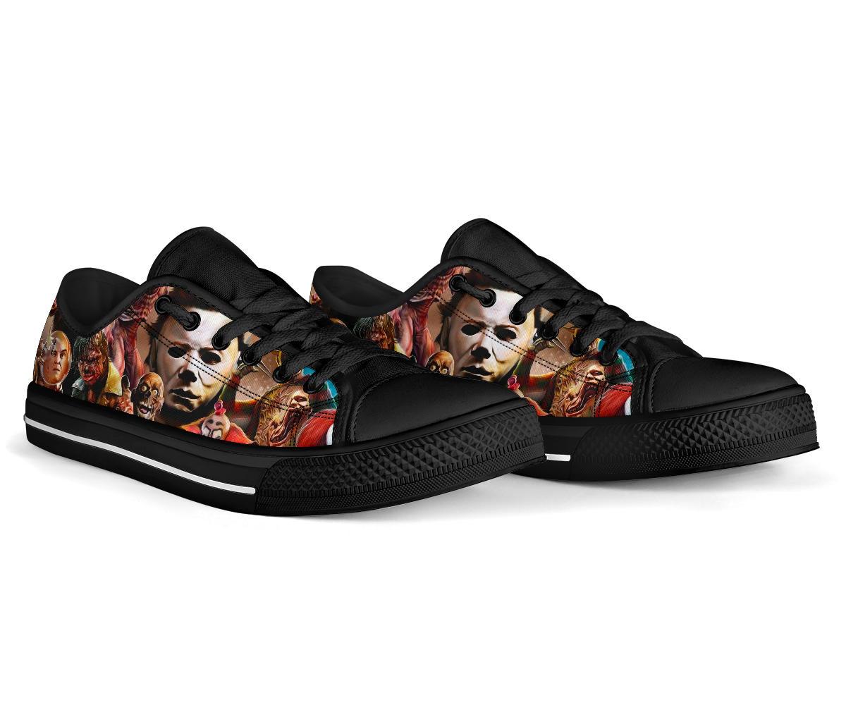 Horror Characters Low Top Shoes Custom Horror Movies Sneakers For Fans-Gear Wanta
